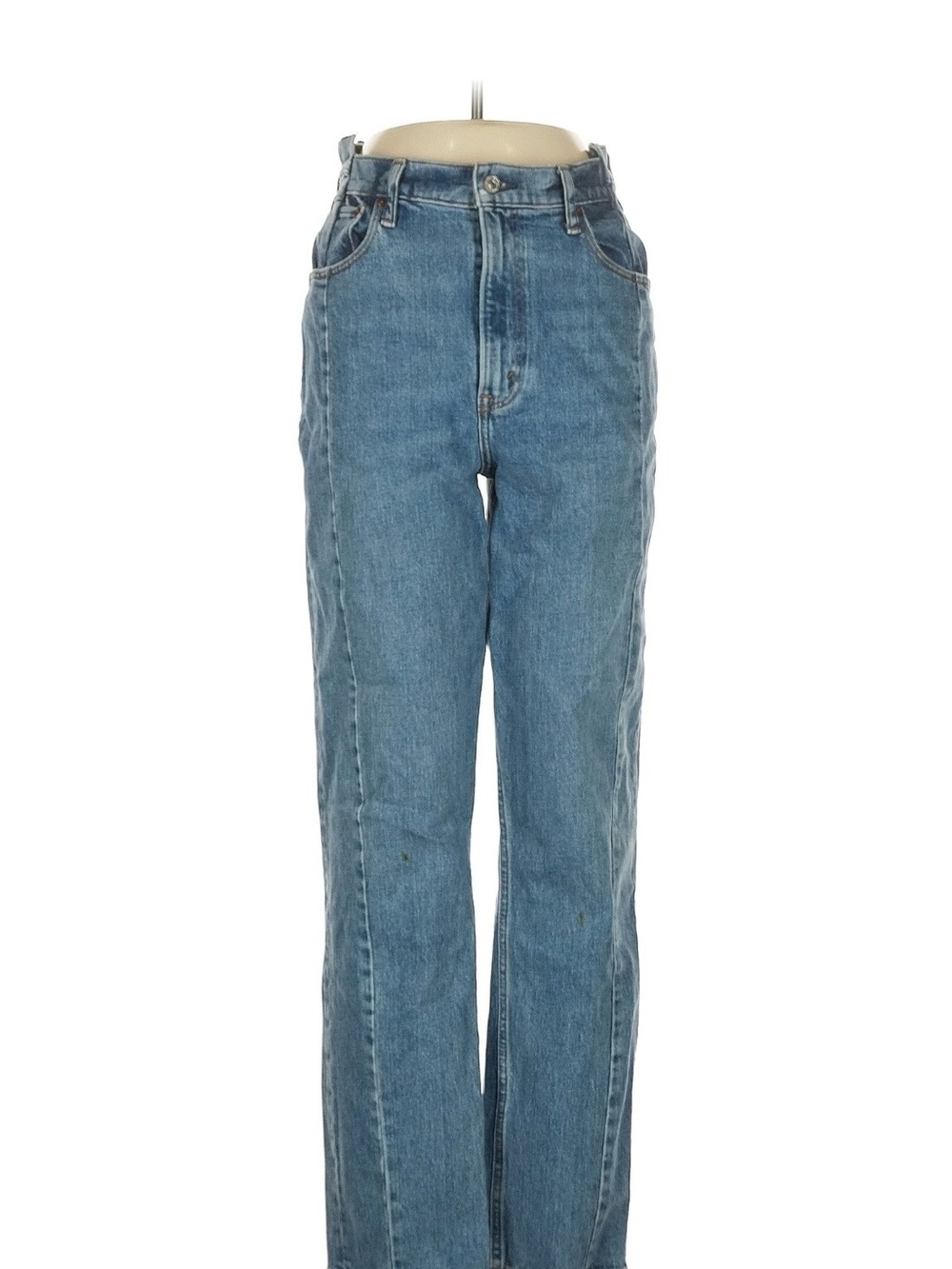 Abercrombie & Fitch High-Rise Straight Jeans - Light Blue Denim